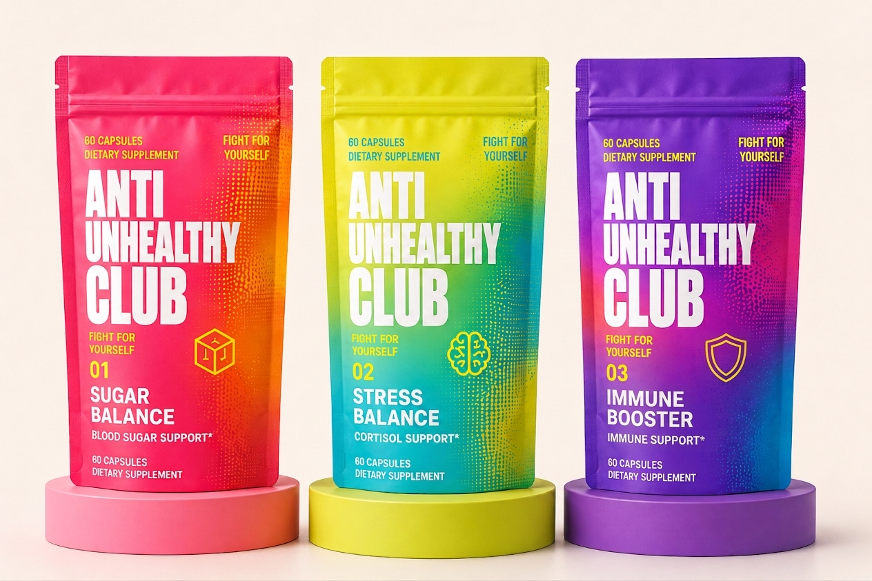 Anti Unhealthy Club Standbodenbeutel